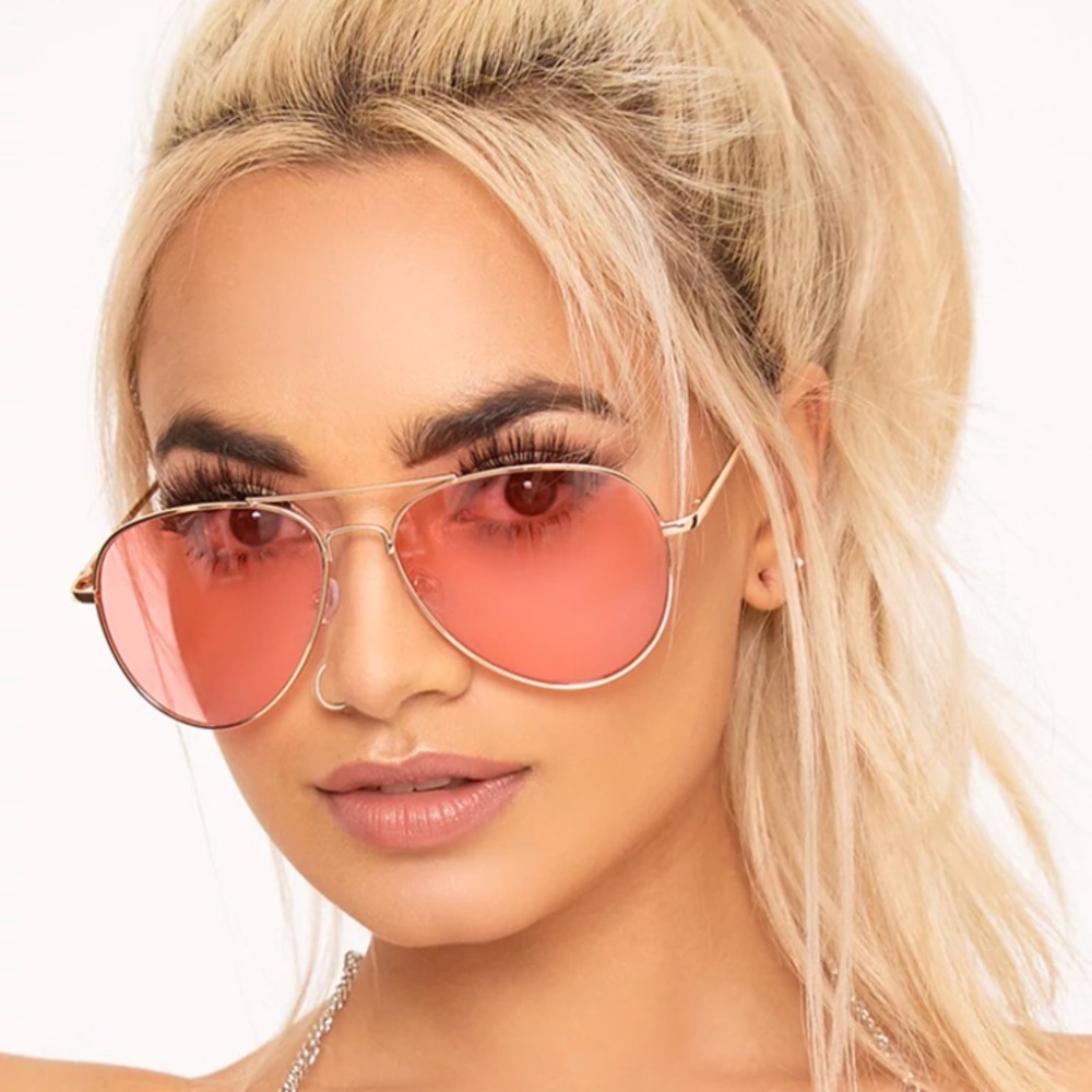 pink tinted sunglasses